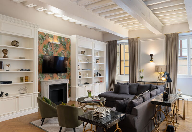 Palazzo Pazzi Vitali Luxury Apartments In Florence - Bargello Penthouse: Automne, Été, Printemps, Salon
