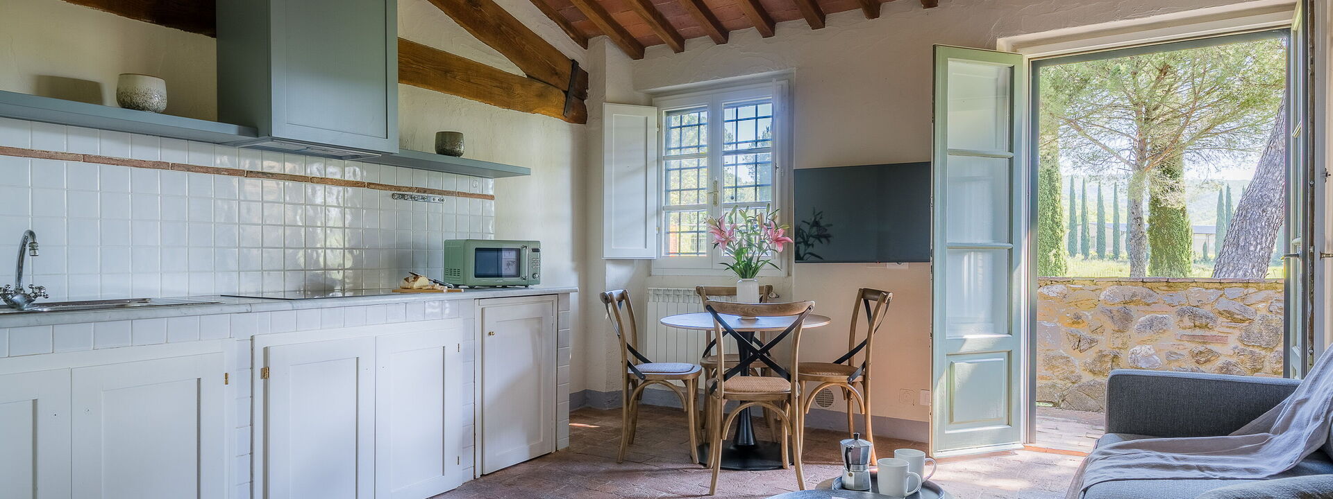 Relais Badia a Passignano - Relais Badia a Passignano - Appartamento Trebbiano: Automne, Cuisine, Été, Printemps, Salon