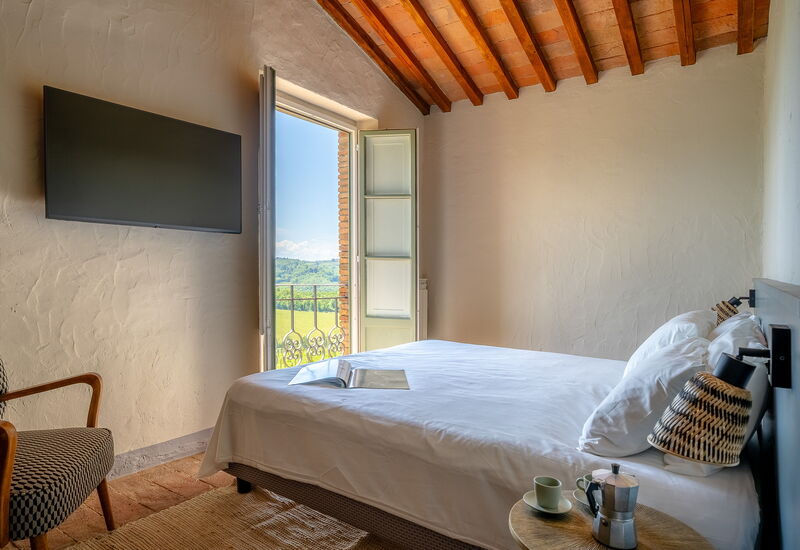 Relais Badia a Passignano - Relais Badia a Passignano - Appartamento Moscato: Automne, chambre à coucher, Été, Printemps