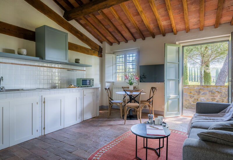 Relais Badia a Passignano - Relais Badia a Passignano - Appartamento Trebbiano: Automne, Cuisine, Été, Printemps, Salon