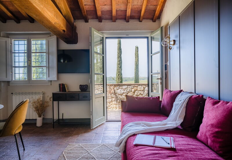 Relais Badia a Passignano - Relais Badia a Passignano - Appartamento Malvasia: Automne, Été, Printemps, Salon