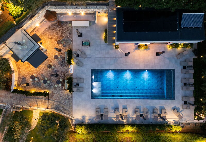 Villa Bocchi: Automne, bassin, Été, Printemps