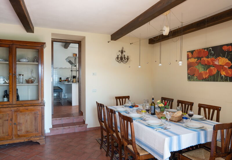 Villa Olivi - Subbiano, Toscana, Pool And Nature: Ausstattung, Esszimmer, Frühling, Herbst, Sommer, Zimmerdetails