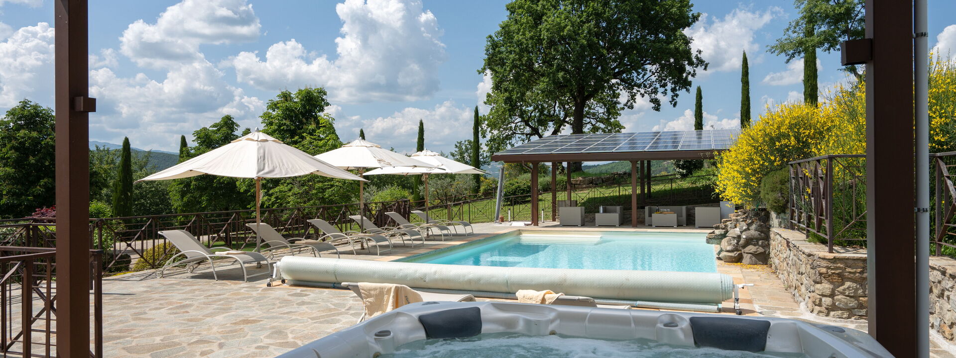 Villa Castelluccio - Arezzo, Toscana: Amenities, Autumn, Building Exterior, Garden, Hot Tub, Pool, Spring, Summer