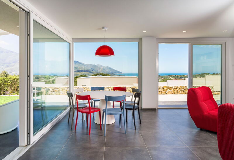 Villa Cinema - Castellammare Del Golfo, Sicilia: Autunno, Estate, Primavera, Sala da pranzo, Soggiorno, Vista Panoramica