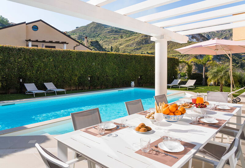 Casamonte - Castelmola, Sicilia: Autumn, Balcony / Terrace / Patio, Building Exterior, Outdoor, Pool, Scenic View, Spring, Summer