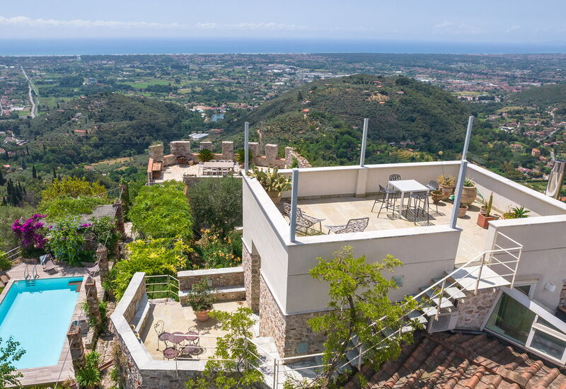 Villa Maestosa - Camaiore, Toscana: Autumn, Balcony / Terrace / Patio, Building Exterior, Garden, Outdoor, Pool, Scenic View, Spring, Summer