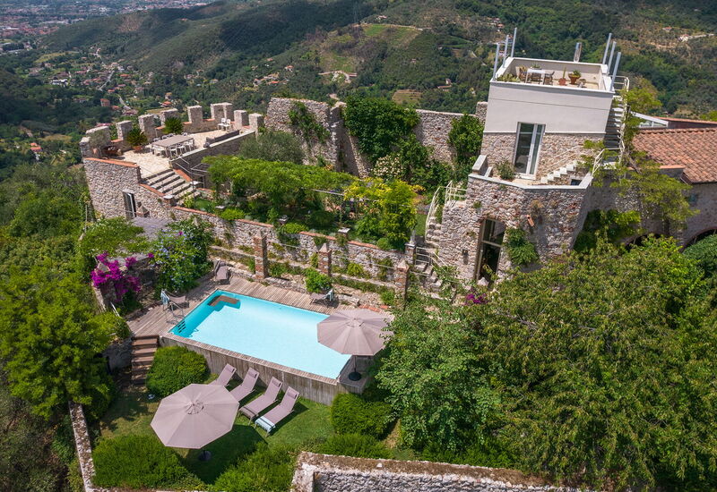 Villa Maestosa - Camaiore, Toscana: Autumn, Balcony / Terrace / Patio, Building Exterior, Garden, Outdoor, Pool, Scenic View, Spring, Summer