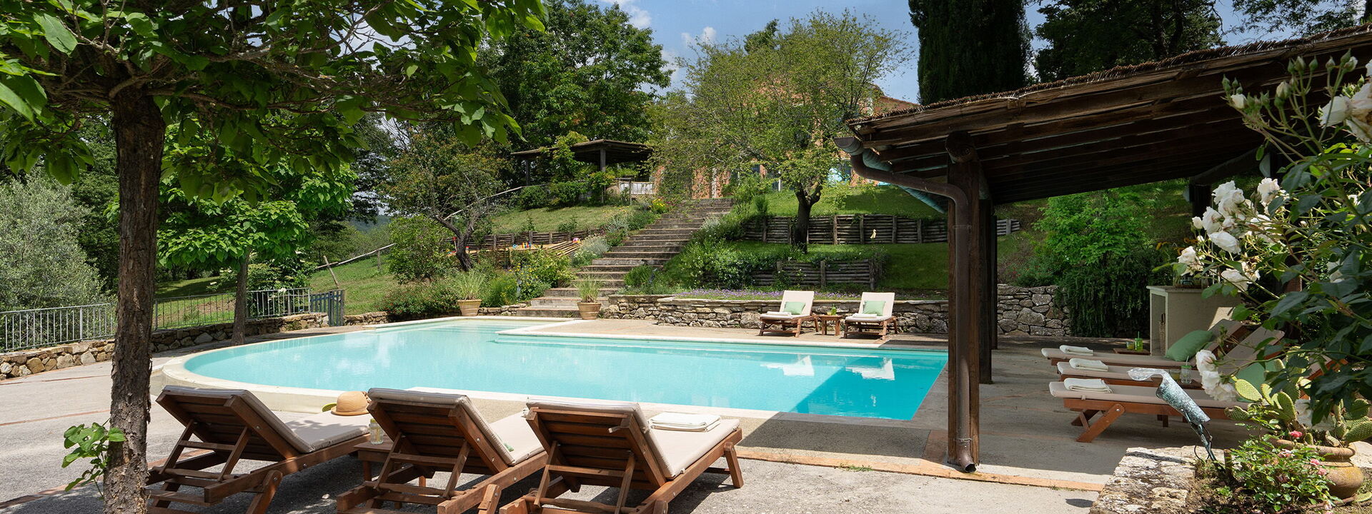 Casale Collina Verde - San Casciano Dei Bagni, Toscana: Autumn, Balcony / Terrace / Patio, Building Exterior, Garden, Outdoor, Pool, Spring, Summer