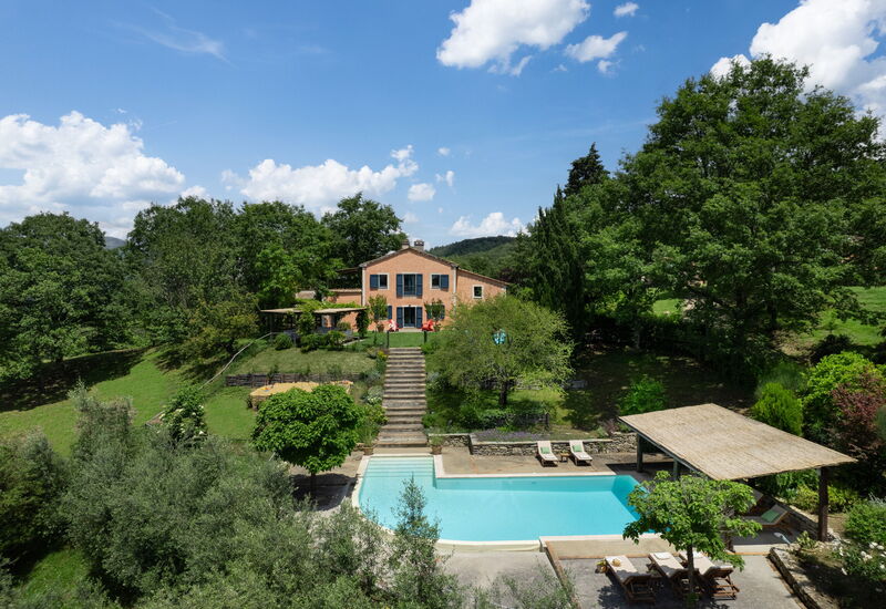Casale Collina Verde - San Casciano Dei Bagni, Toscana: Ansichten, Außen, Balkon / Terrasse / Patio, Draussen, Frühling, Garten, Herbst, Schwimmbad, Sommer