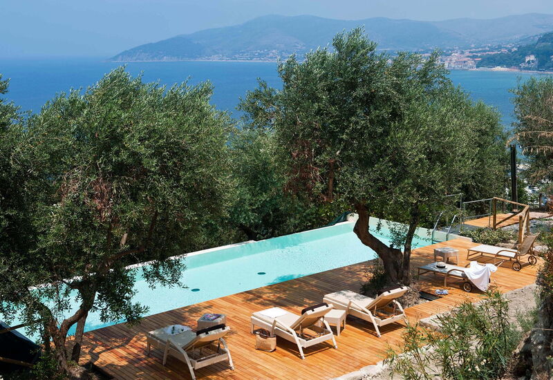 Pietramare - Castellabate, Campania: Ansichten, Außen, Balkon / Terrasse / Patio, Draussen, Frühling, Herbst, Schwimmbad, Sommer