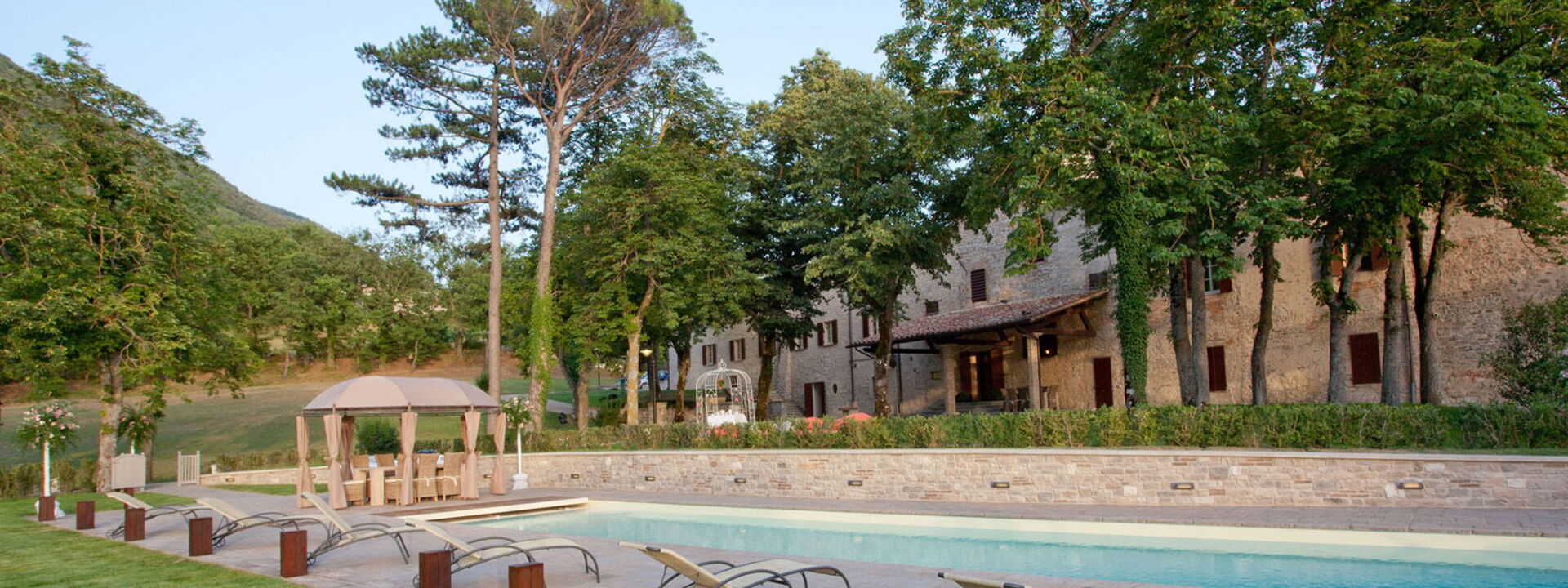 Villa Pietraverde - Gubbio, Umbria: Autumn, Balcony / Terrace / Patio, Building Exterior, Garden, Outdoor, Pool, Spring, Summer