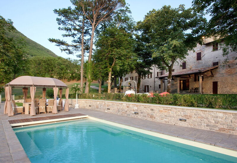 Villa Pietraverde - Gubbio, Umbria: Autumn, Balcony / Terrace / Patio, Building Exterior, Outdoor, Pool, Spring, Summer