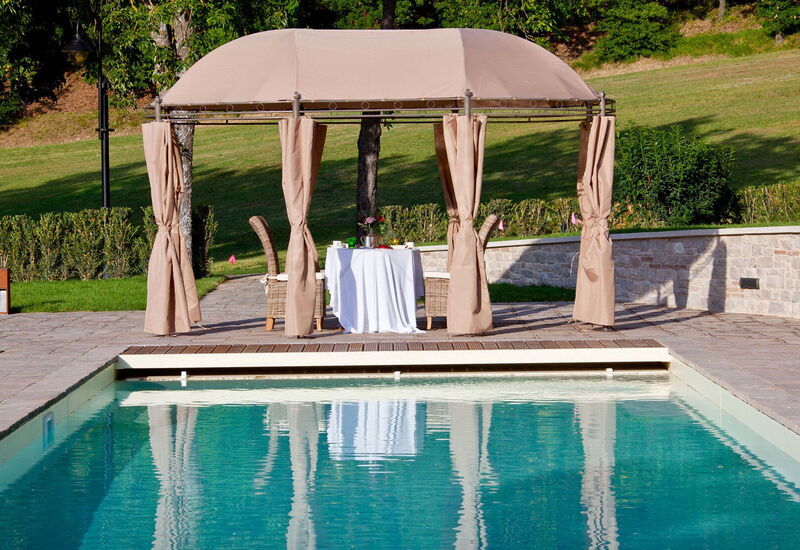 Villa Pietraverde - Gubbio, Umbria: Autumn, Balcony / Terrace / Patio, Building Exterior, Garden, Outdoor, Pool, Spring, Summer