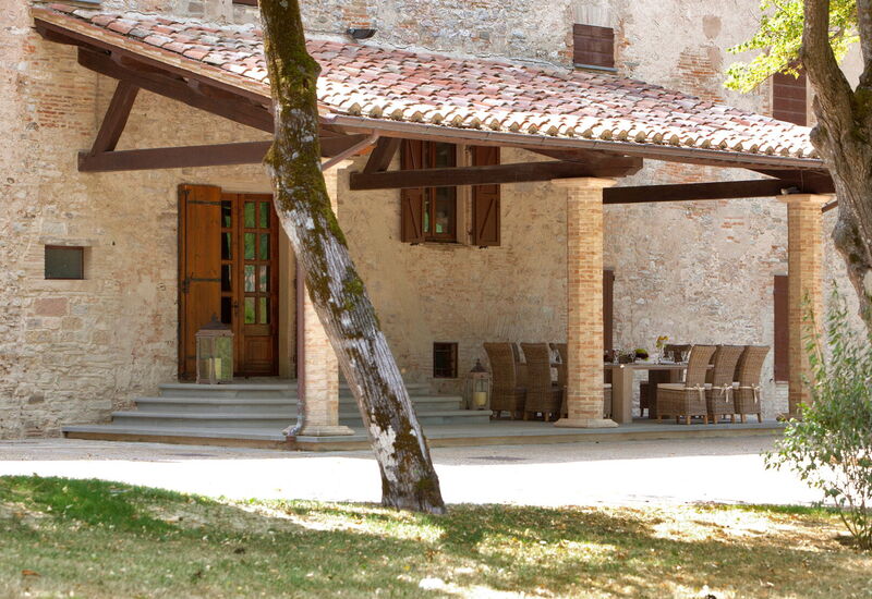 Villa Pietraverde - Gubbio, Umbria: Autumn, Balcony / Terrace / Patio, Building Exterior, Garden, Outdoor, Spring, Summer