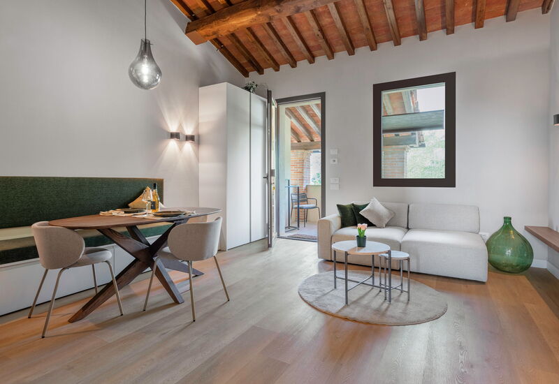 Correggiolo Spereto Apartment With Pool, Montaione: Automne, Été, Printemps, Salon